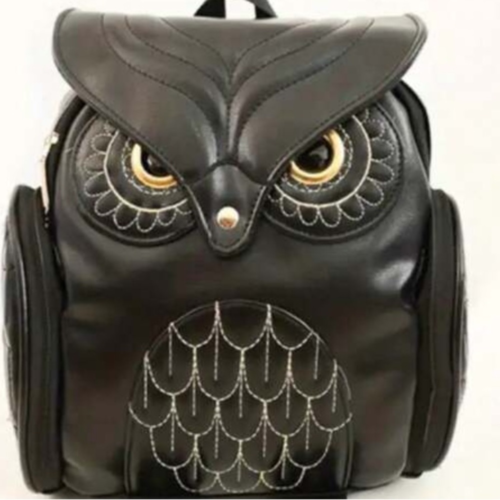 Black owl backpack purse NEW adorable